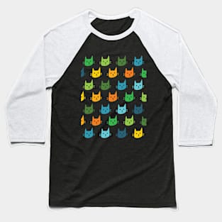 Colored Cats Baseball T-Shirt